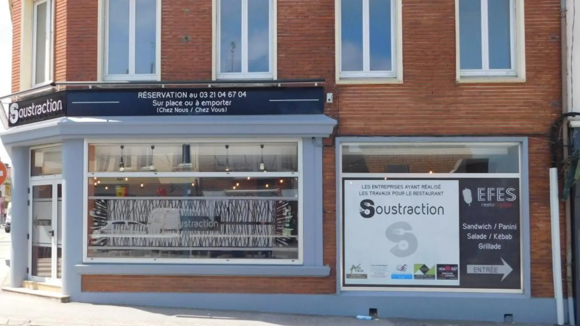 Façade du restaurant La Soustraction à Fruges 62310